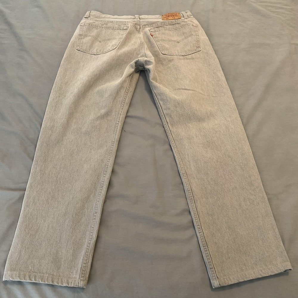 Vintage Levis 501 Jeans Mens 36x31 Gray Light Wash Button Fly Denim USA 501-0653 - Picture 8 of 11